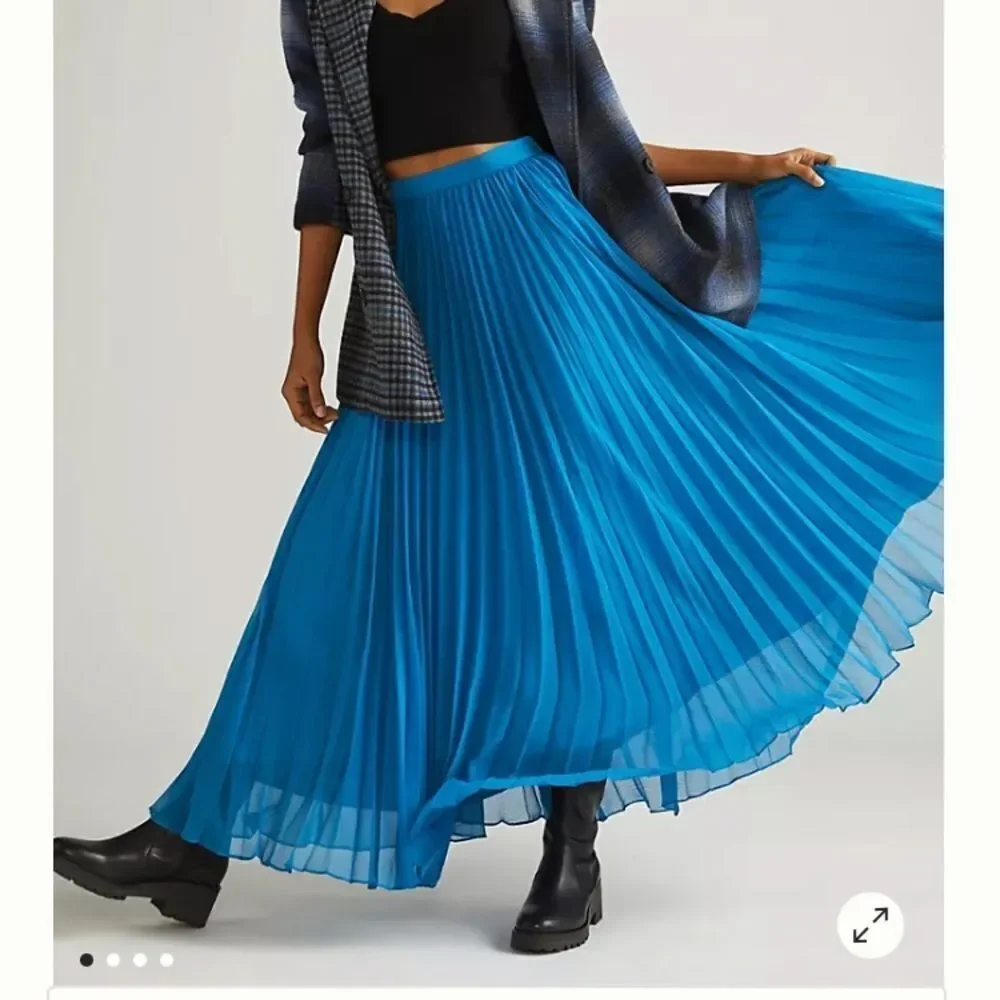 Anthropologie x Pankaj & Nidhi Pleated Maxi Skirt size M
